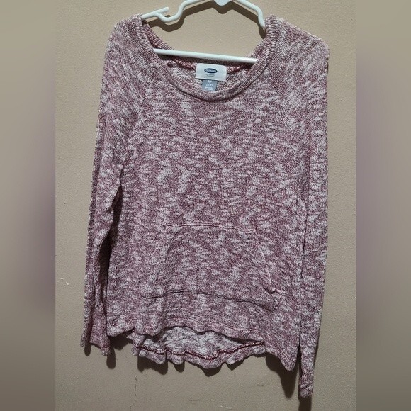 Old Navy purple and white light weight pullover sweater 6-7 * - Picture 1 of 3